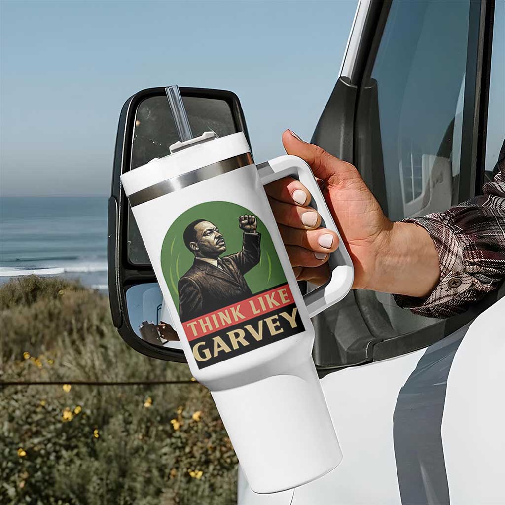 Think Like Garvey Tumbler With Handle Civil Rights Leader Gift