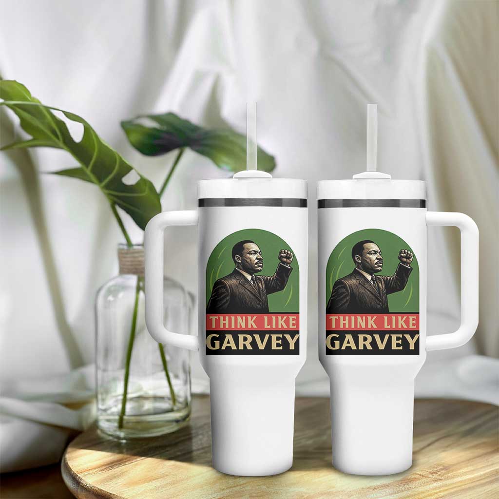 Think Like Garvey Tumbler With Handle Civil Rights Leader Gift