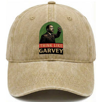 Think Like Garvey Washed Cotton Baseball Cap Civil Rights Leader Gift