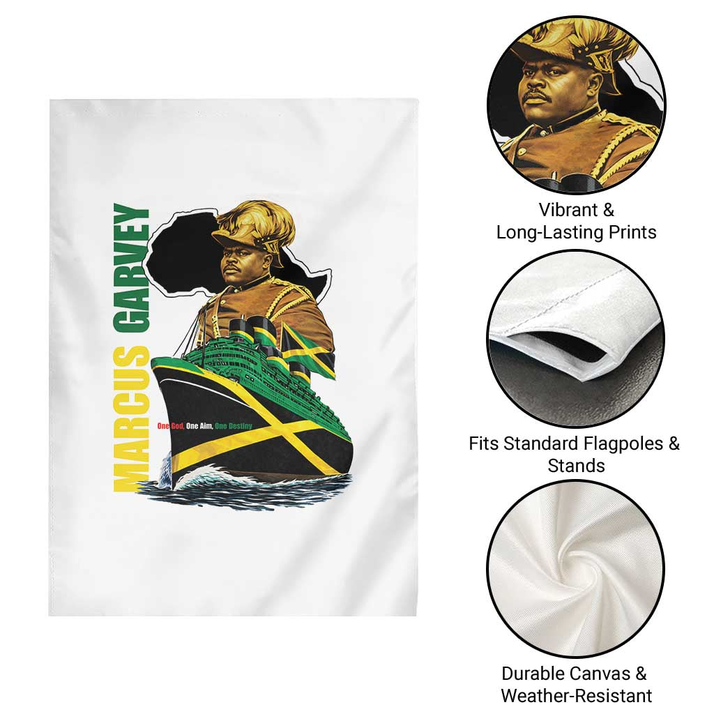 Marcus Garvey Jamaica Pride Garden Flag One God One Aim One Destiny