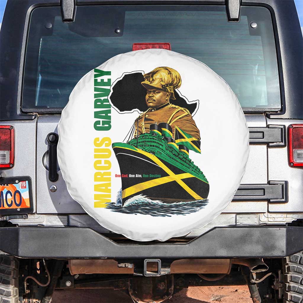 Marcus Garvey Jamaica Pride Spare Tire Cover One God One Aim One Destiny