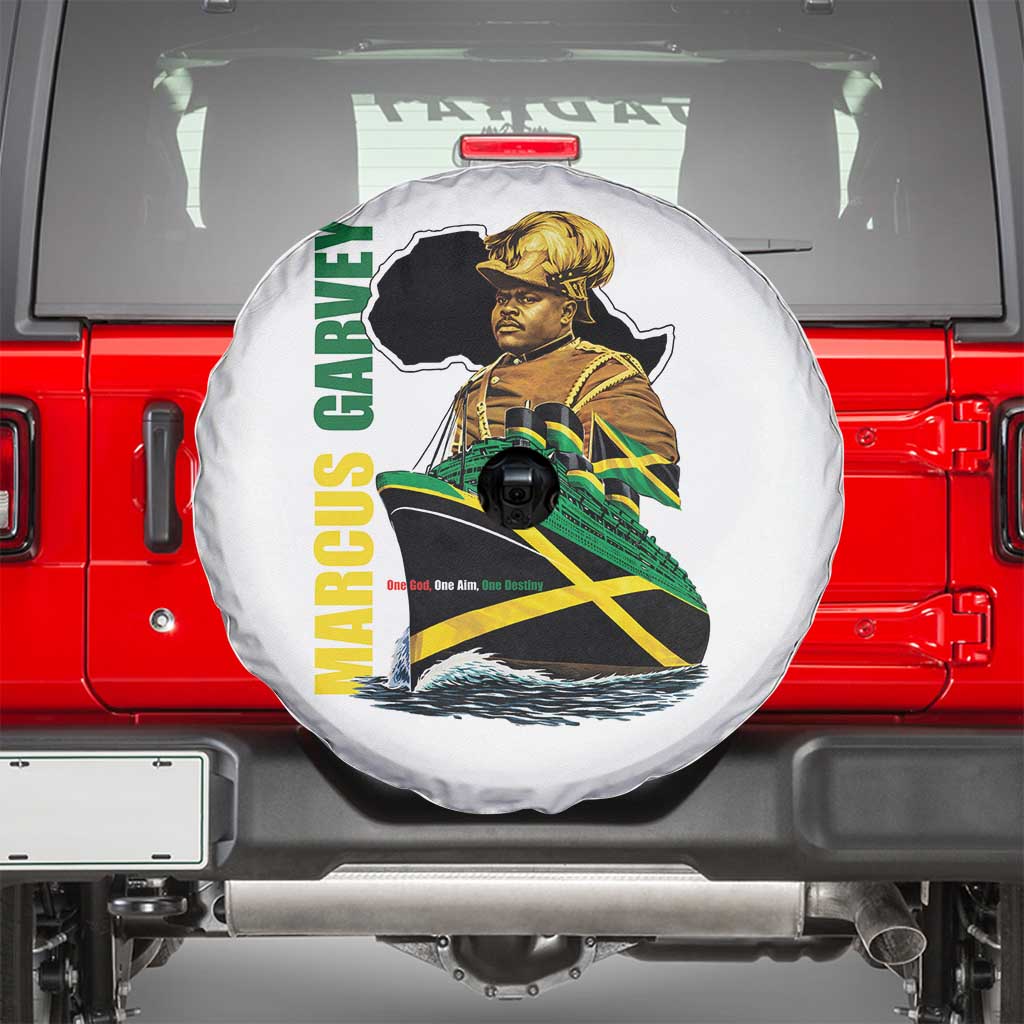 Marcus Garvey Jamaica Pride Spare Tire Cover One God One Aim One Destiny
