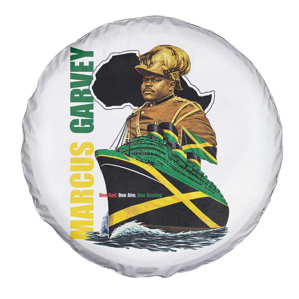 Marcus Garvey Jamaica Pride Spare Tire Cover One God One Aim One Destiny