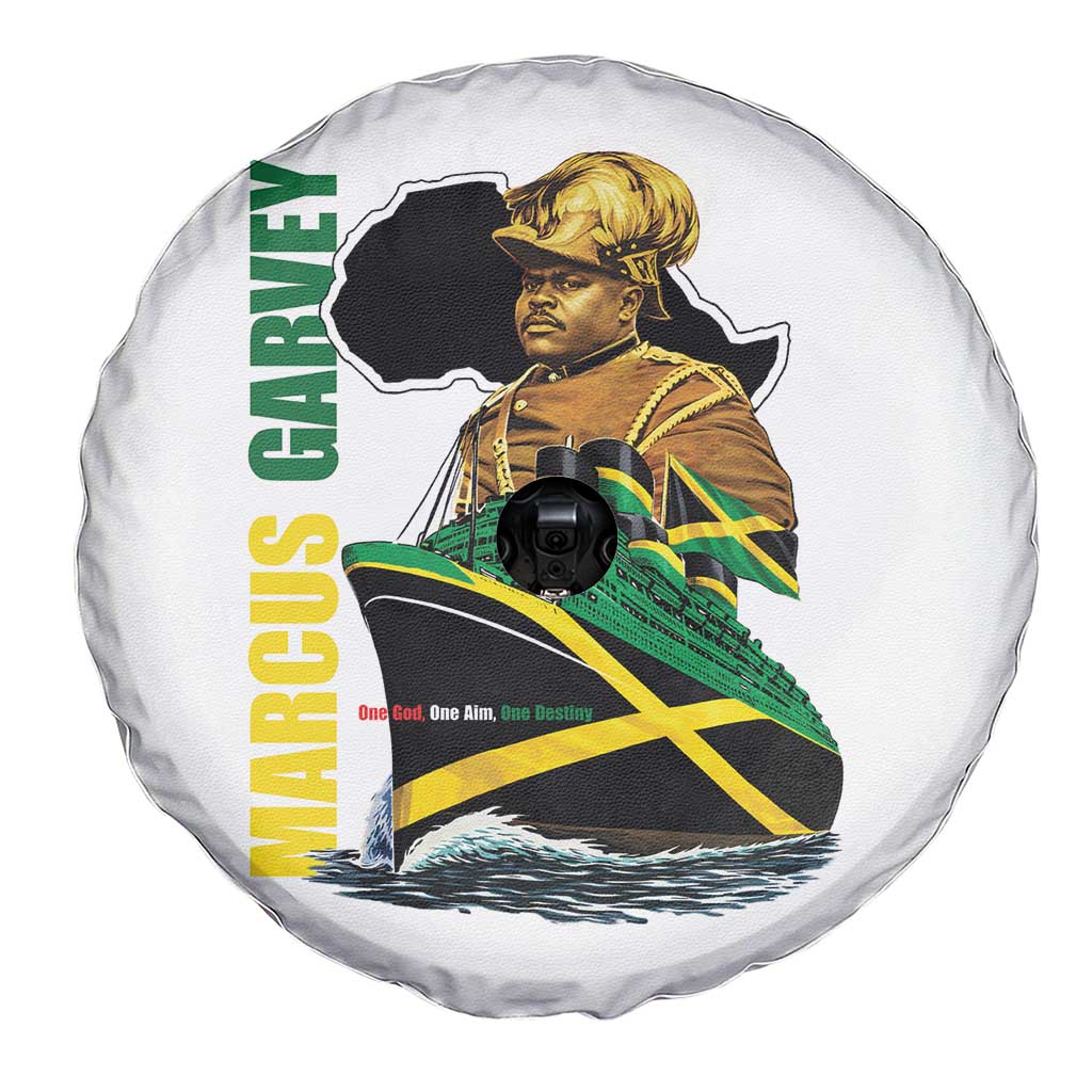 Marcus Garvey Jamaica Pride Spare Tire Cover One God One Aim One Destiny