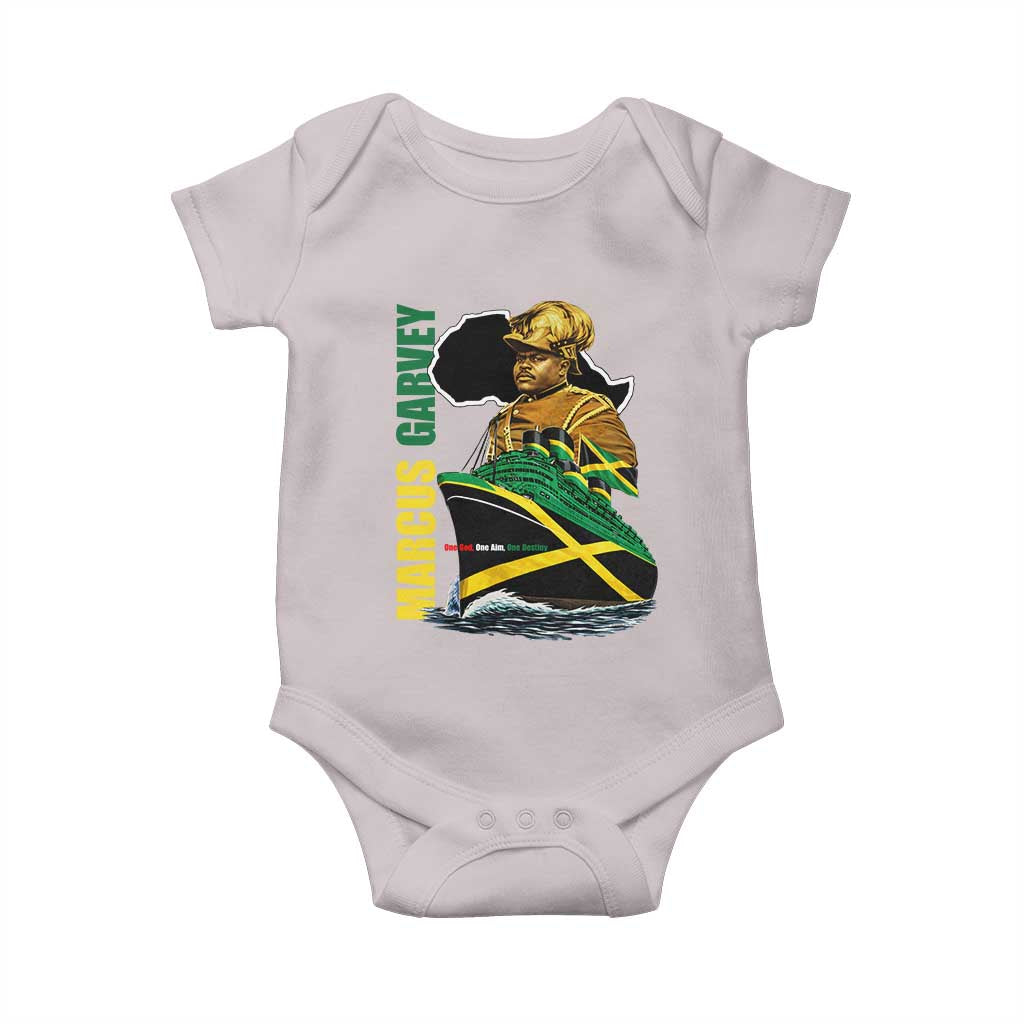 Marcus Garvey Jamaica Pride Baby Onesie One God One Aim One Destiny