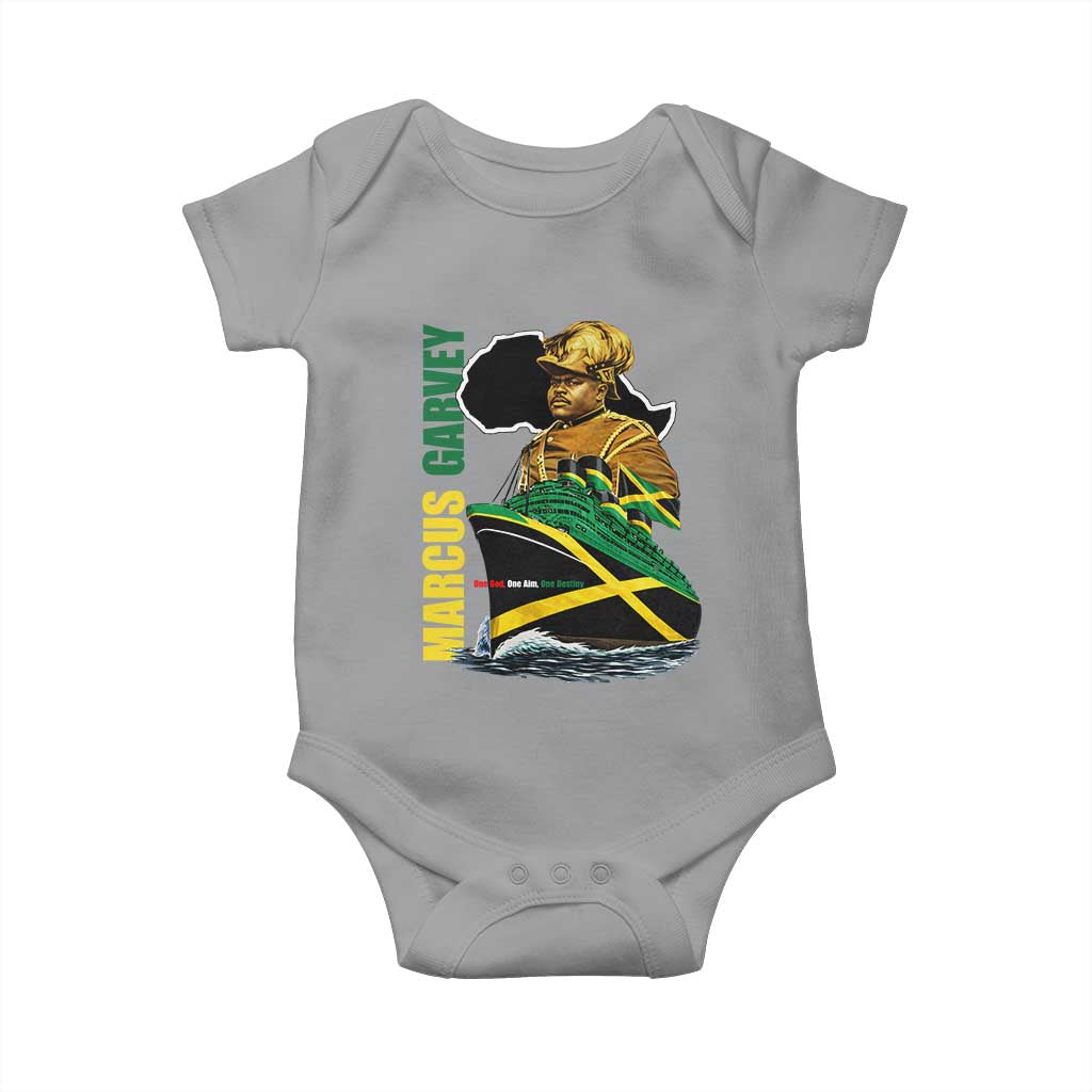 Marcus Garvey Jamaica Pride Baby Onesie One God One Aim One Destiny