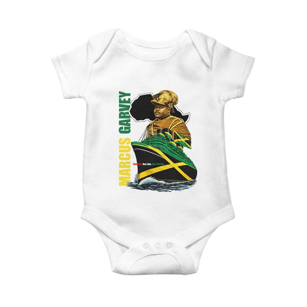 Marcus Garvey Jamaica Pride Baby Onesie One God One Aim One Destiny