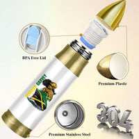 Marcus Garvey Jamaica Pride Bullet Tumbler One God One Aim One Destiny