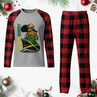 Marcus Garvey Jamaica Pride Plaid Pajama Set One God One Aim One Destiny