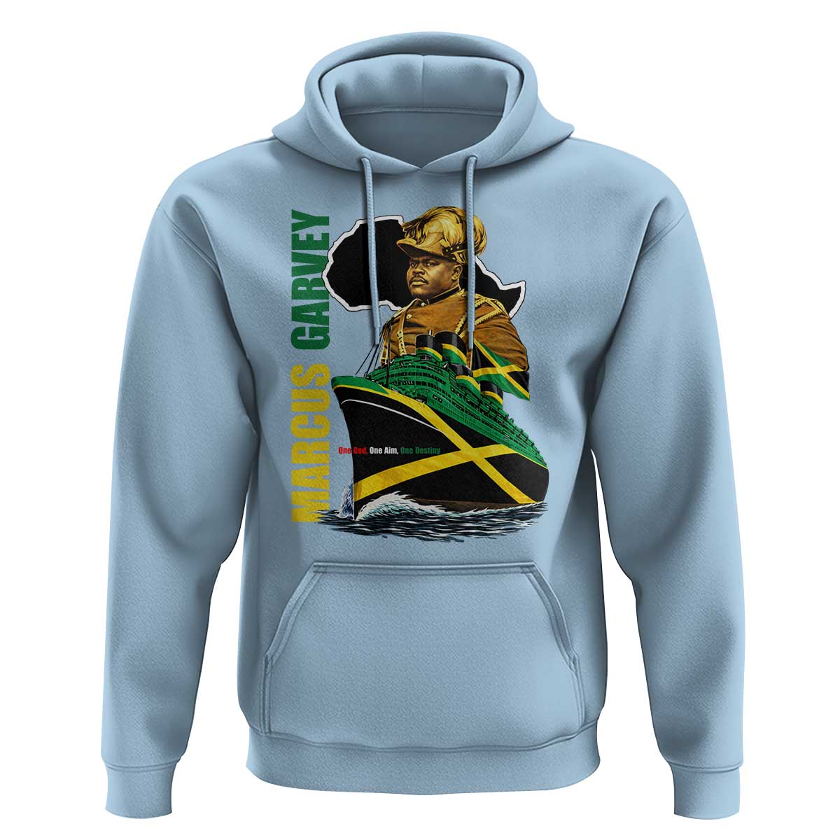 Marcus Garvey Jamaica Pride Hoodie One God One Aim One Destiny