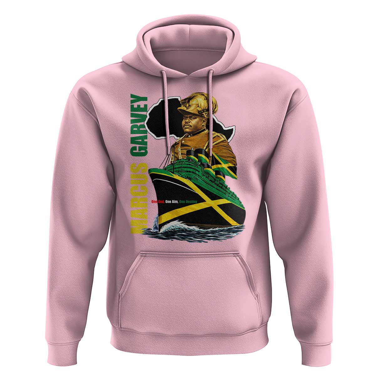 Marcus Garvey Jamaica Pride Hoodie One God One Aim One Destiny