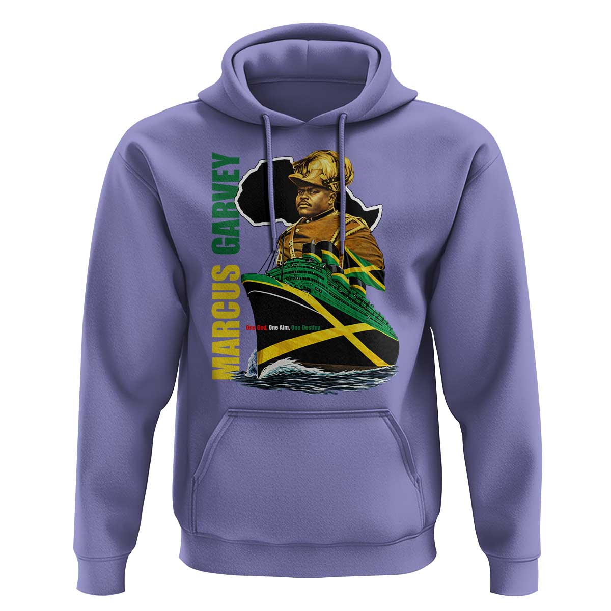 Marcus Garvey Jamaica Pride Hoodie One God One Aim One Destiny