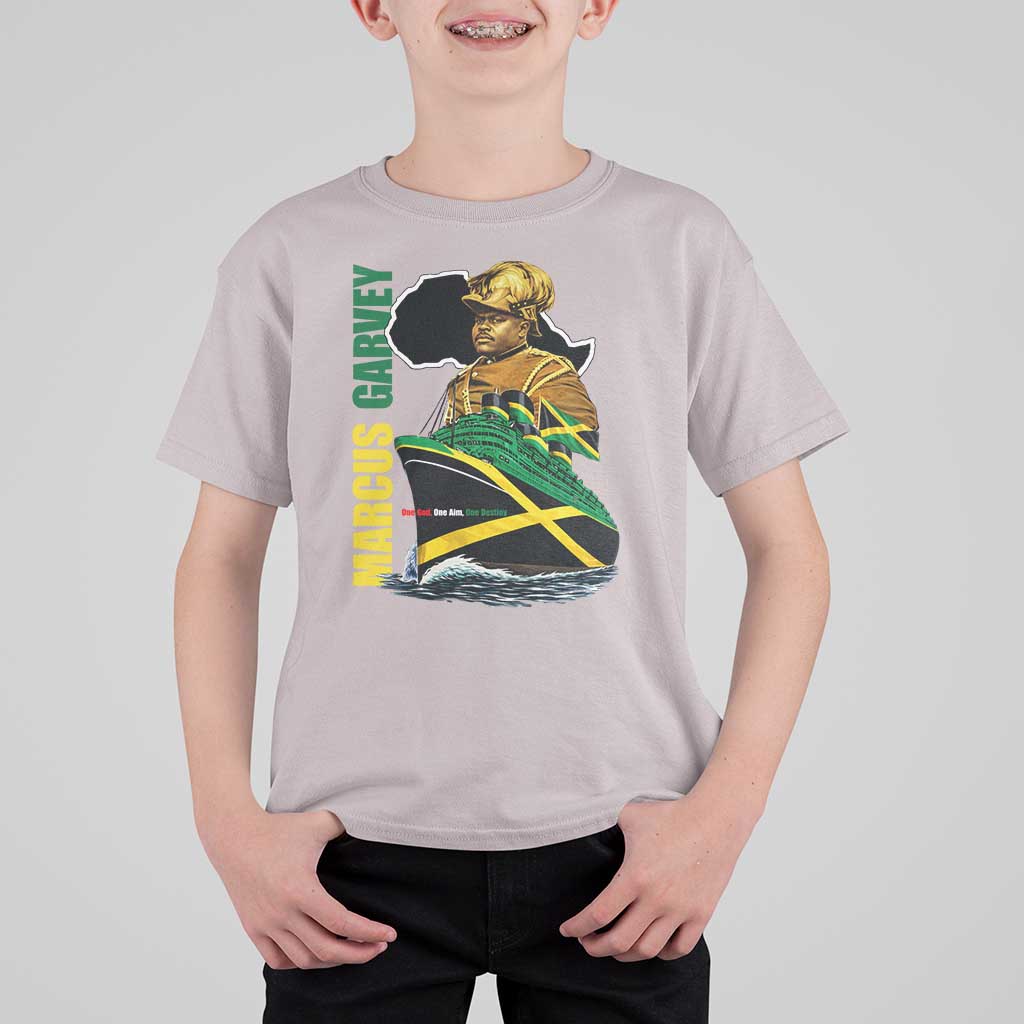 Marcus Garvey Jamaica Pride T Shirt For Kid One God One Aim One Destiny
