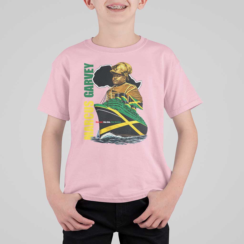 Marcus Garvey Jamaica Pride T Shirt For Kid One God One Aim One Destiny