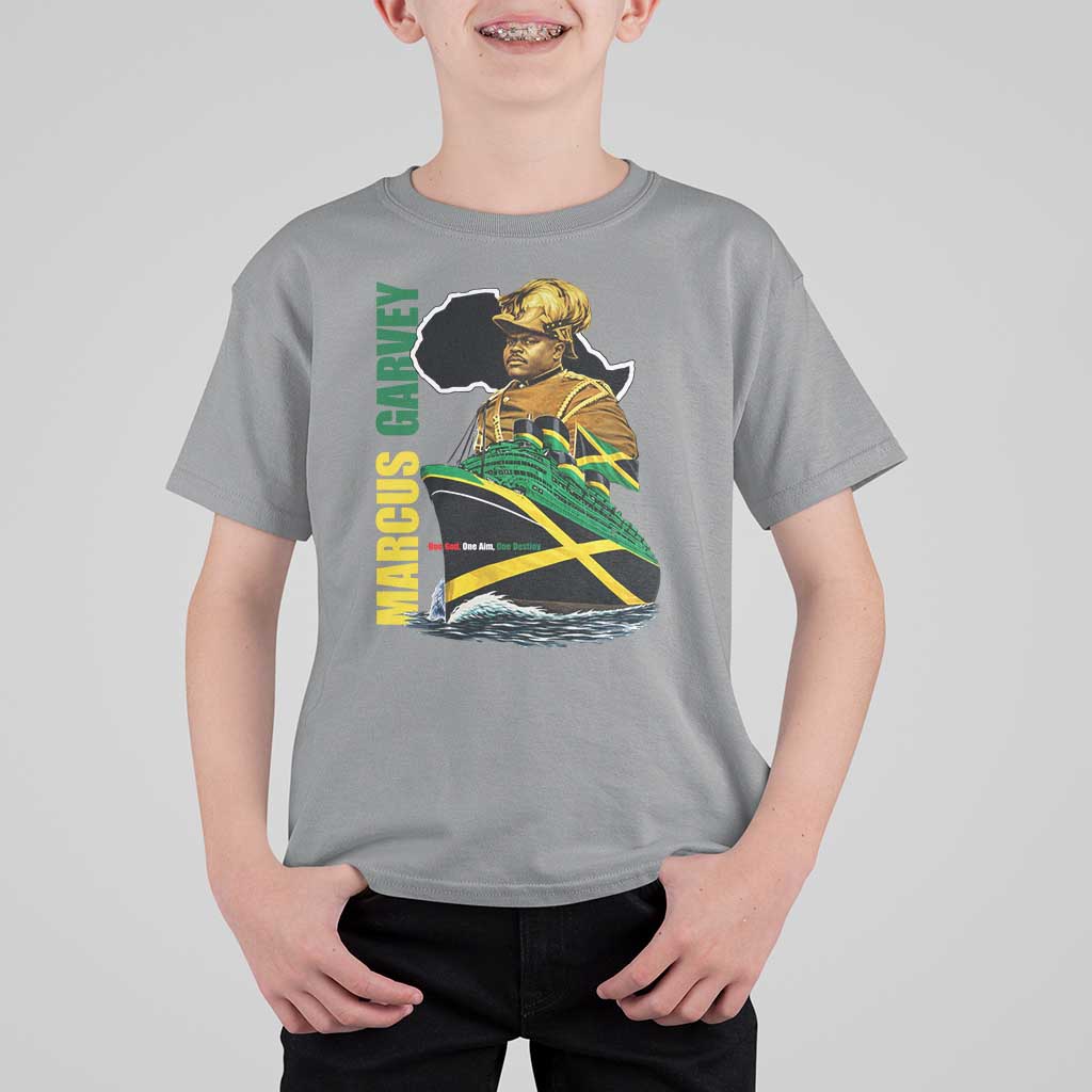 Marcus Garvey Jamaica Pride T Shirt For Kid One God One Aim One Destiny