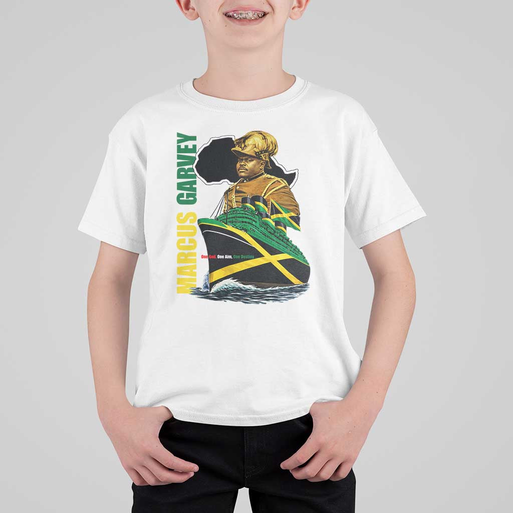 Marcus Garvey Jamaica Pride T Shirt For Kid One God One Aim One Destiny
