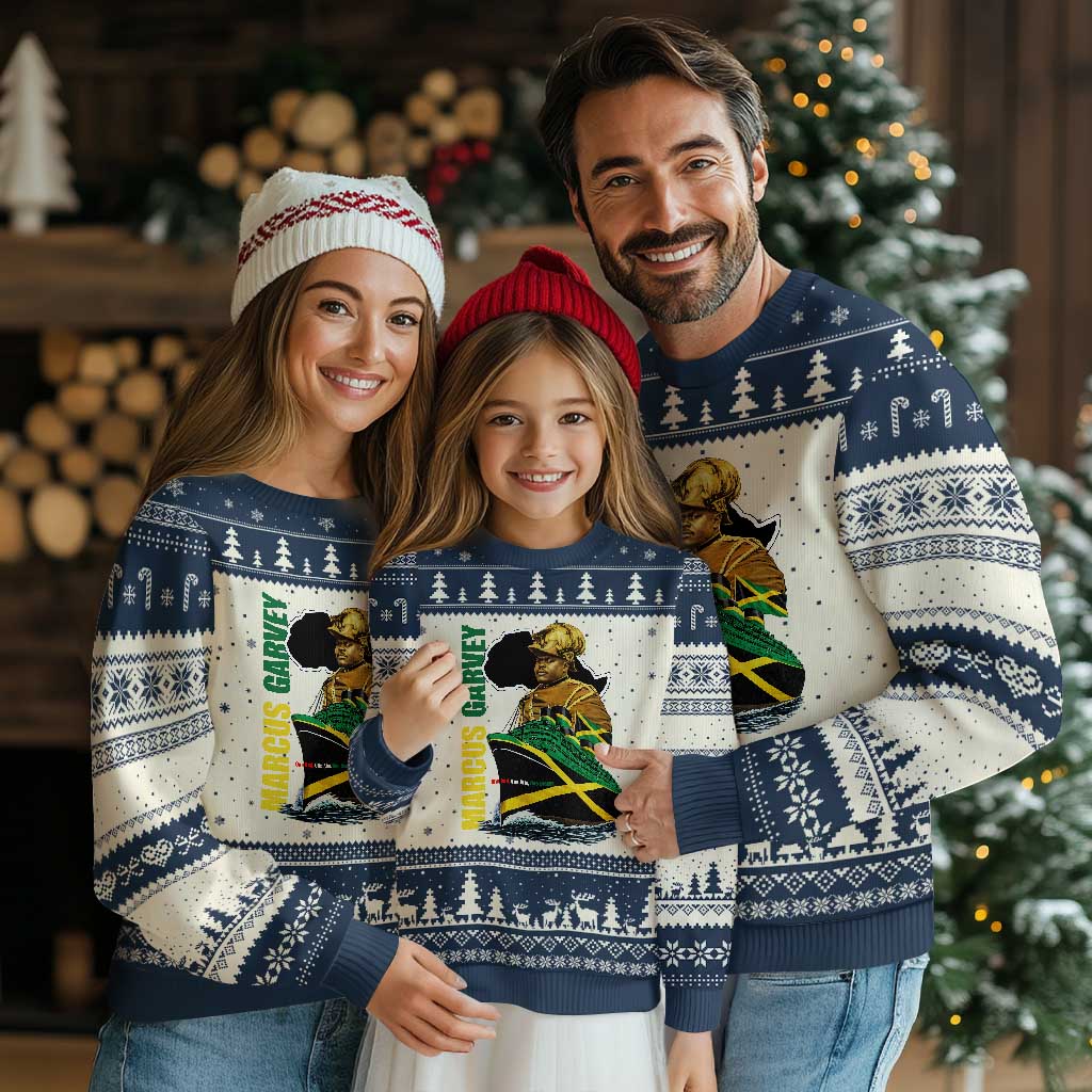 Marcus Garvey Jamaica Pride Ugly Christmas Sweater One God One Aim One Destiny