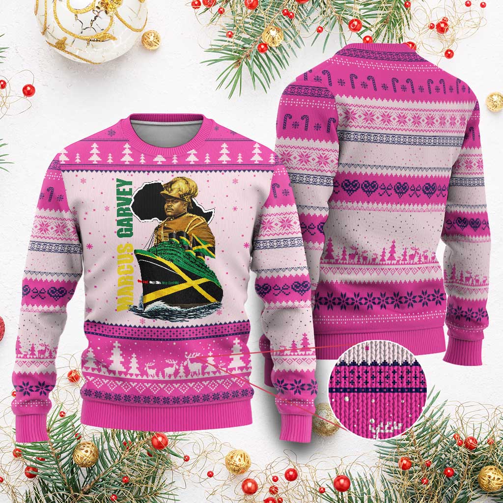 Marcus Garvey Jamaica Pride Ugly Christmas Sweater One God One Aim One Destiny