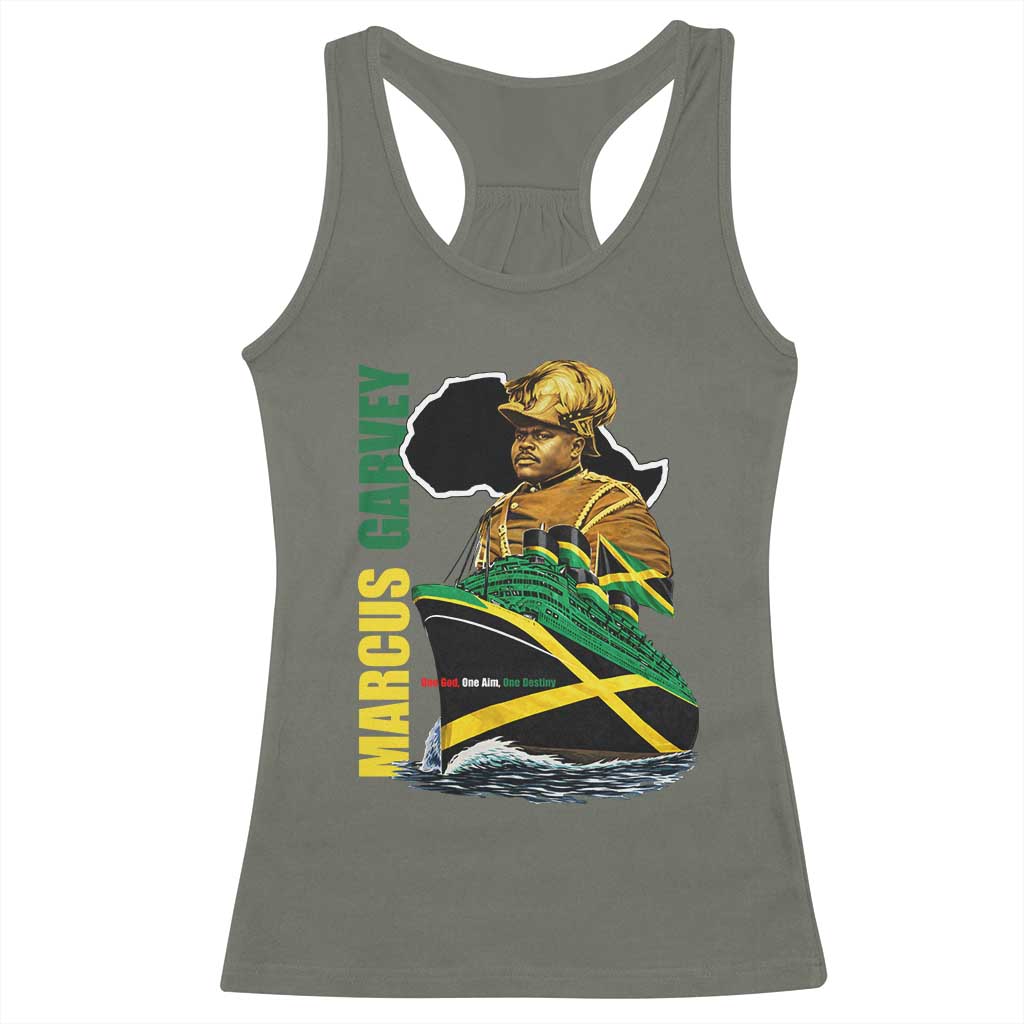 Marcus Garvey Jamaica Pride Racerback Tank Top One God One Aim One Destiny
