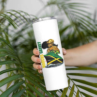 Marcus Garvey Jamaica Pride Skinny Tumbler One God One Aim One Destiny