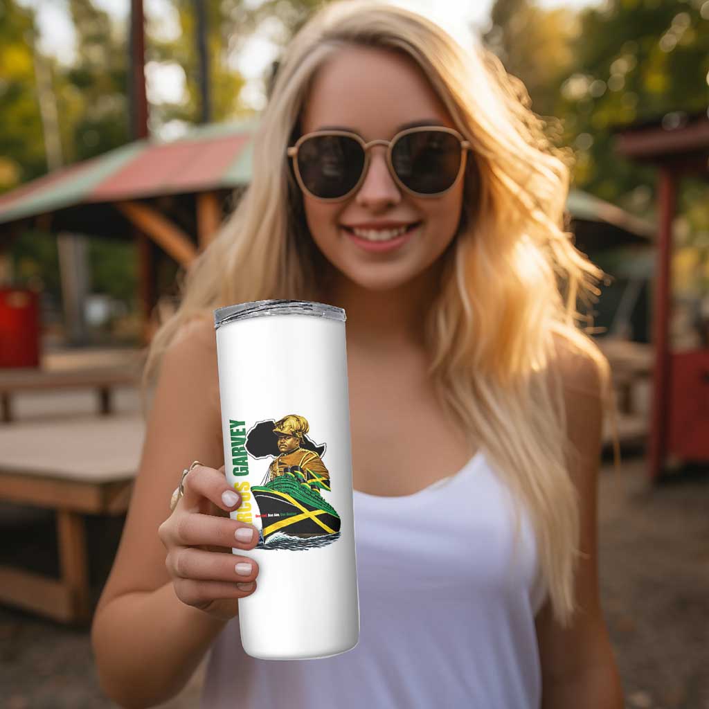 Marcus Garvey Jamaica Pride Skinny Tumbler One God One Aim One Destiny