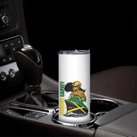 Marcus Garvey Jamaica Pride Skinny Tumbler One God One Aim One Destiny