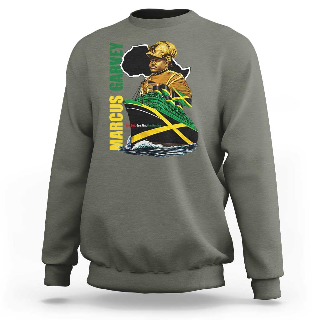 Marcus Garvey Jamaica Pride Sweatshirt One God One Aim One Destiny