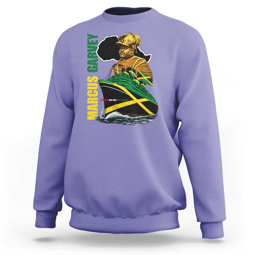 Marcus Garvey Jamaica Pride Sweatshirt One God One Aim One Destiny
