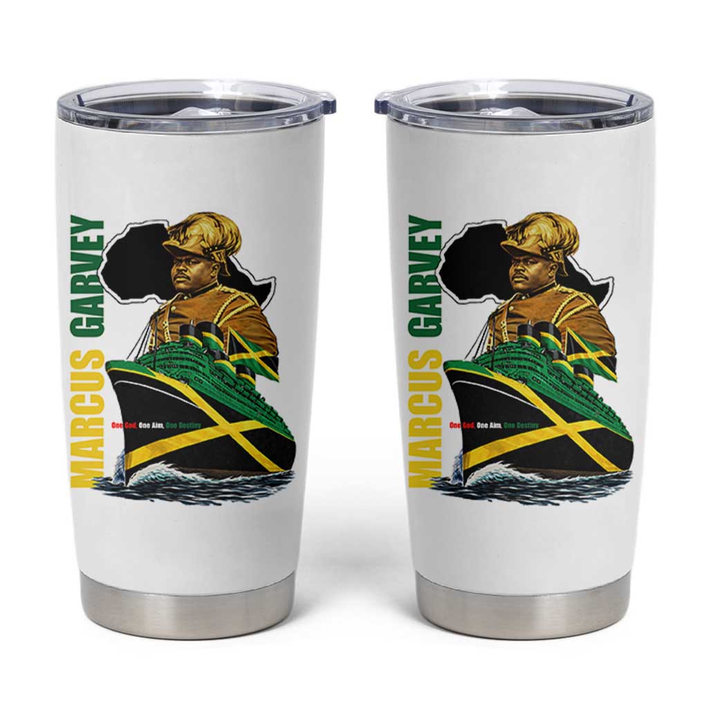 Marcus Garvey Jamaica Pride Tumbler Cup One God One Aim One Destiny