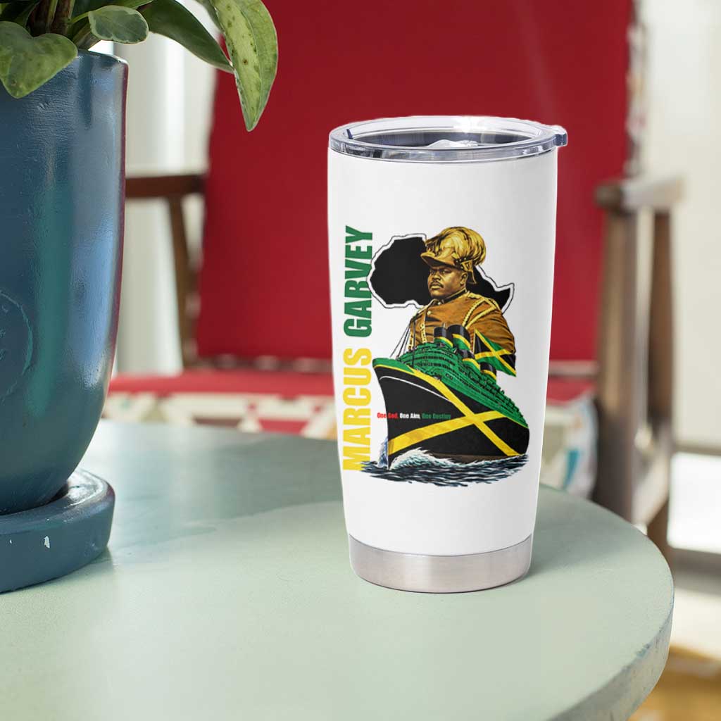 Marcus Garvey Jamaica Pride Tumbler Cup One God One Aim One Destiny