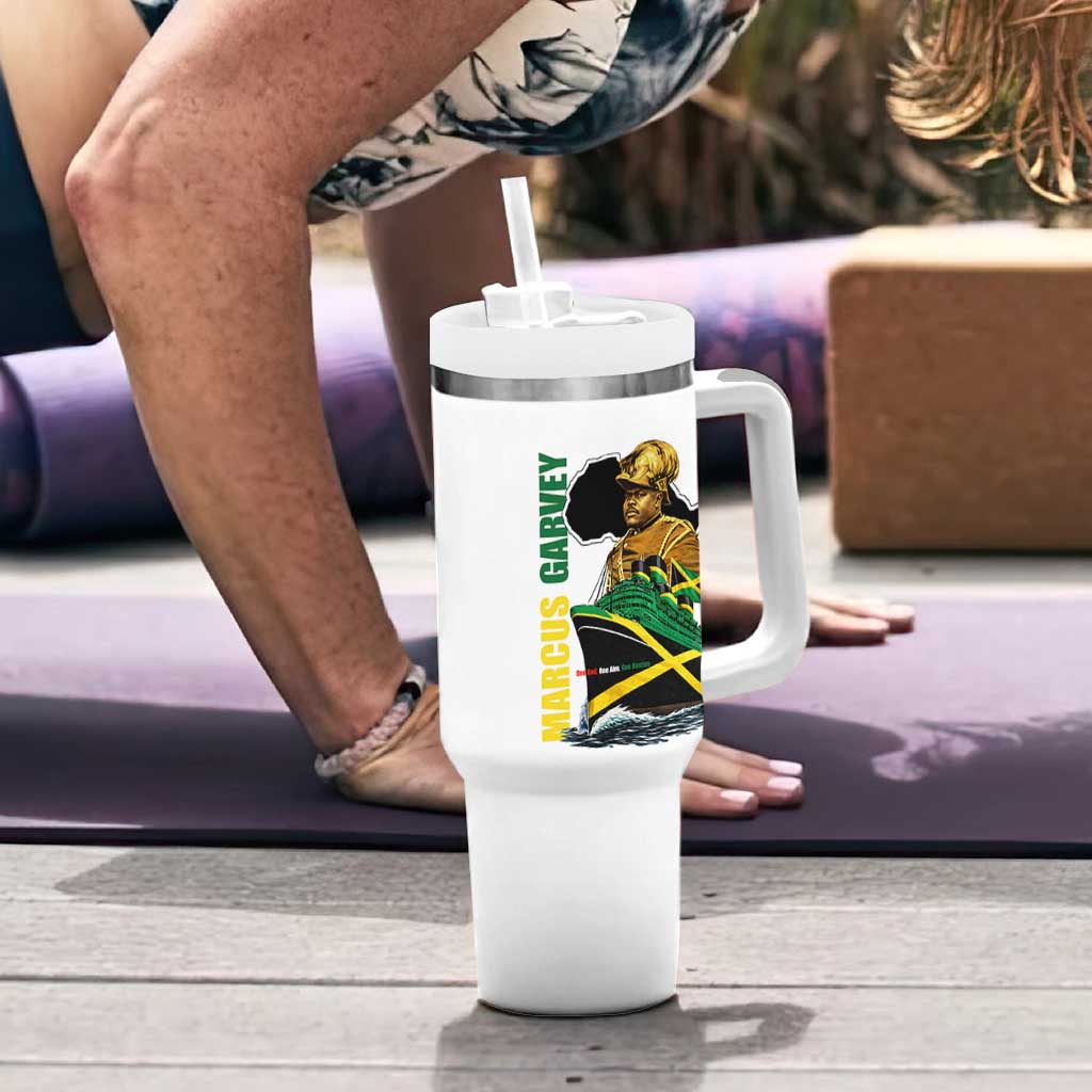 Marcus Garvey Jamaica Pride Tumbler With Handle One God One Aim One Destiny