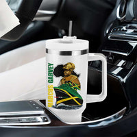 Marcus Garvey Jamaica Pride Tumbler With Handle One God One Aim One Destiny