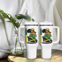Marcus Garvey Jamaica Pride Tumbler With Handle One God One Aim One Destiny