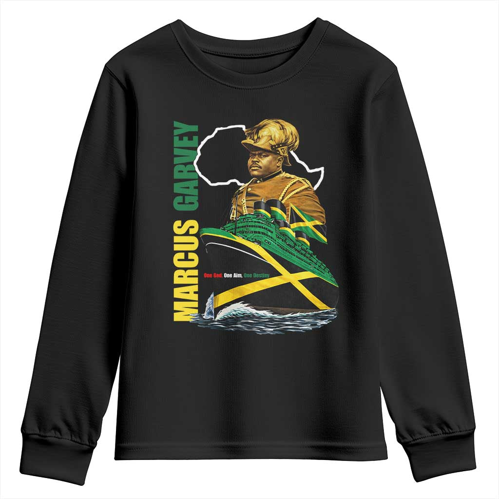Marcus Garvey Jamaica Pride Youth Sweatshirt One God One Aim One Destiny