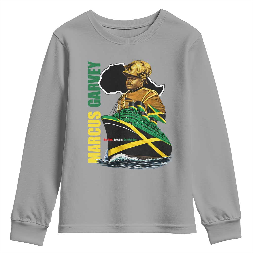 Marcus Garvey Jamaica Pride Youth Sweatshirt One God One Aim One Destiny