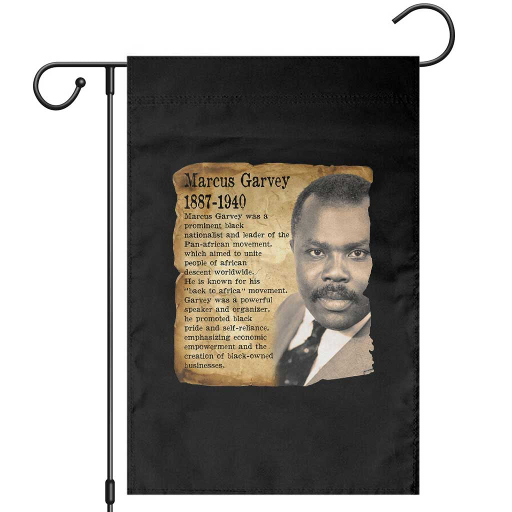 Marcus Garvey Garden Flag Strong Black History Leader