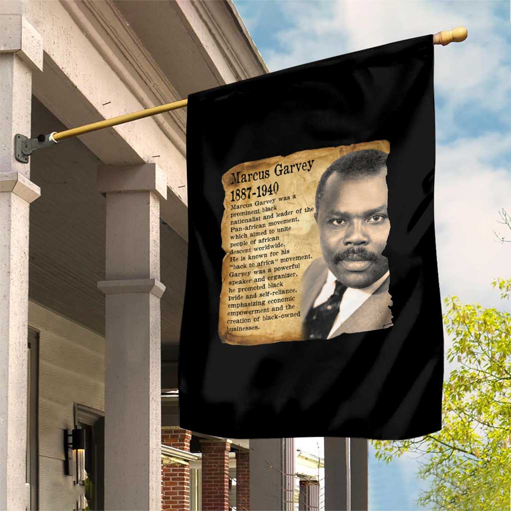 Marcus Garvey Garden Flag Strong Black History Leader
