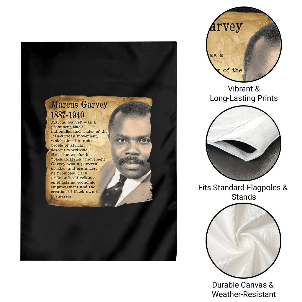 Marcus Garvey Garden Flag Strong Black History Leader