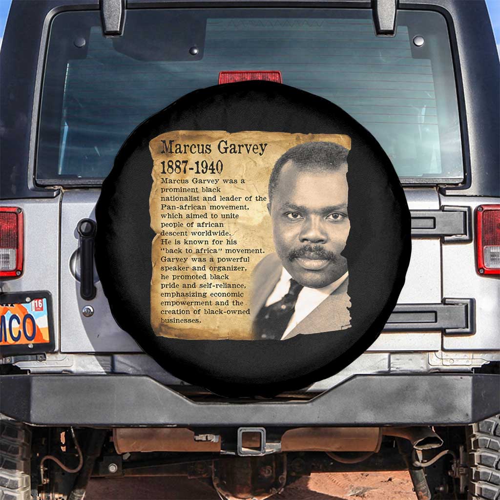 Marcus Garvey Spare Tire Cover Strong Black History Leader
