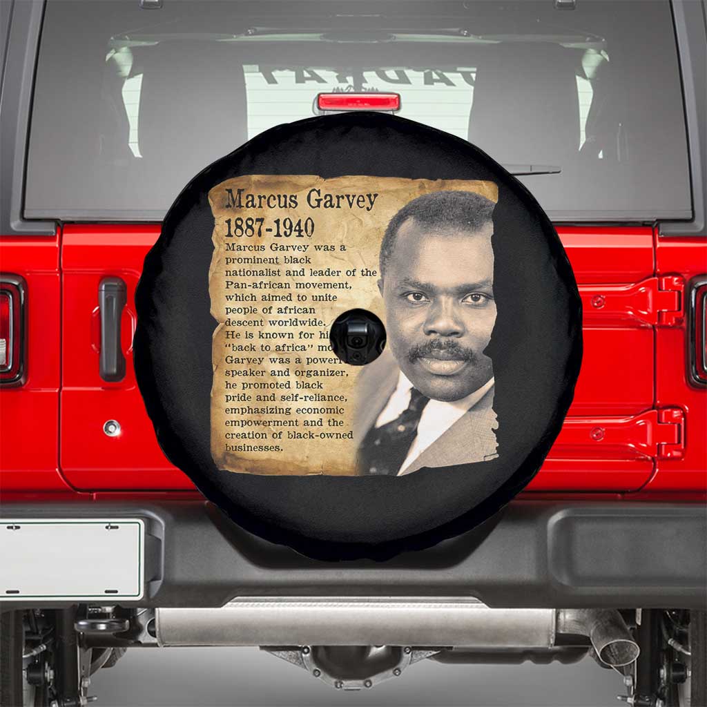 Marcus Garvey Spare Tire Cover Strong Black History Leader