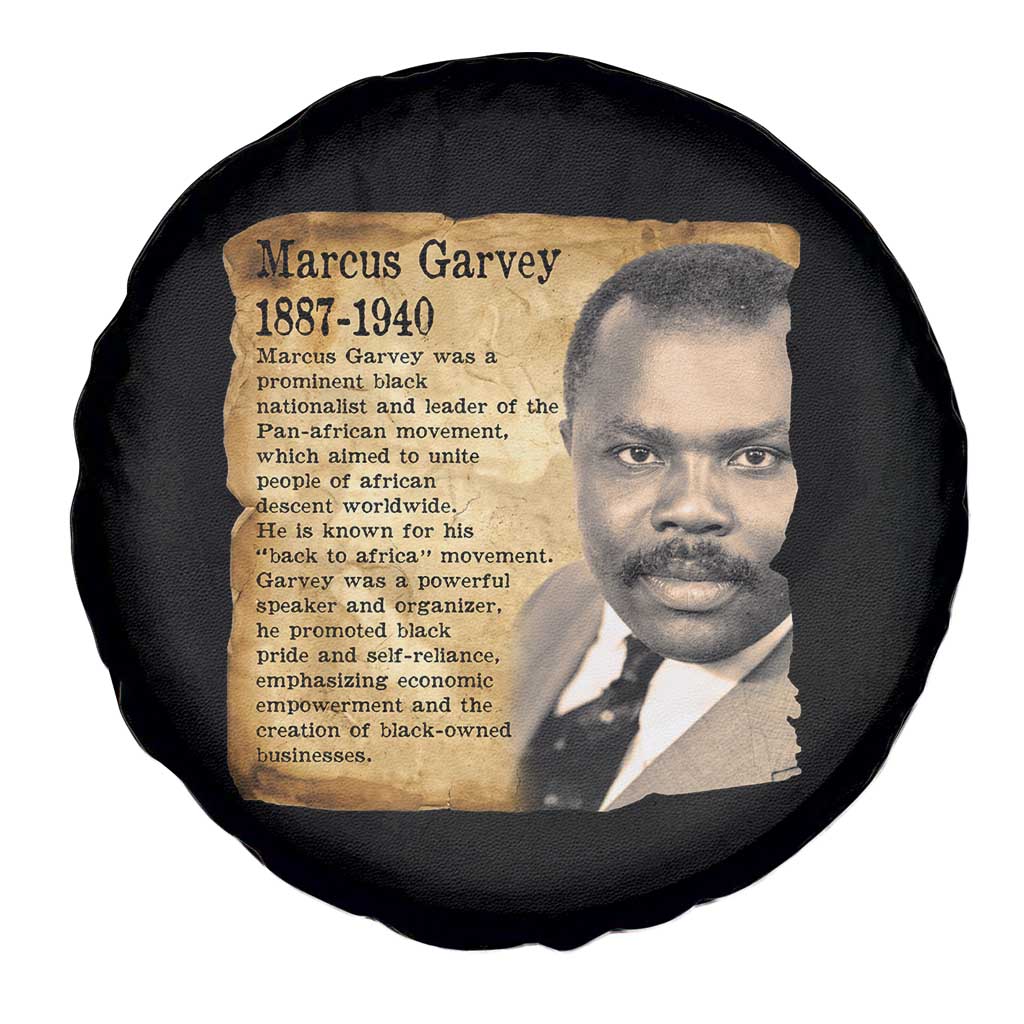 Marcus Garvey Spare Tire Cover Strong Black History Leader