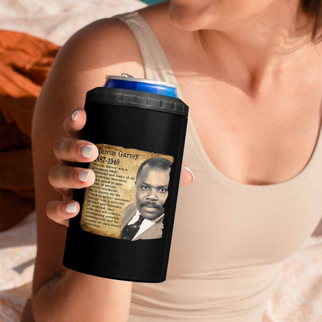 Marcus Garvey 4 in 1 Can Cooler Tumbler Strong Black History Leader