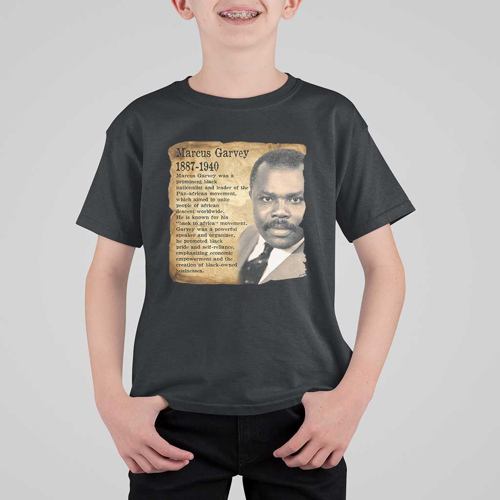 Marcus Garvey T Shirt For Kid Strong Black History Leader
