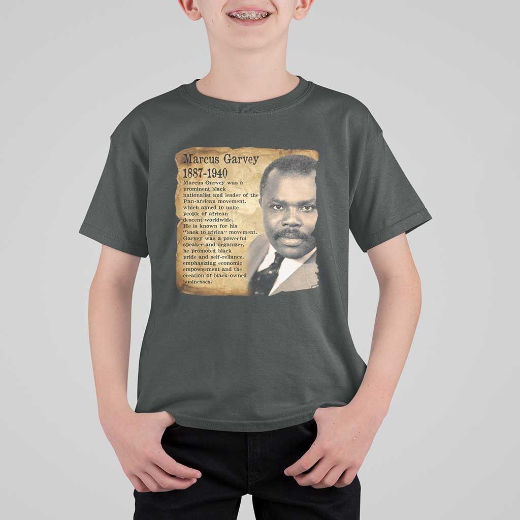 Marcus Garvey T Shirt For Kid Strong Black History Leader
