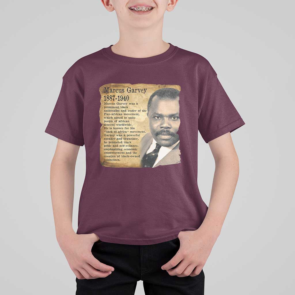 Marcus Garvey T Shirt For Kid Strong Black History Leader