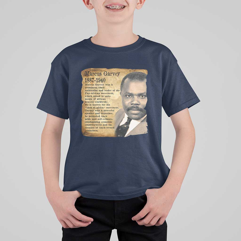 Marcus Garvey T Shirt For Kid Strong Black History Leader
