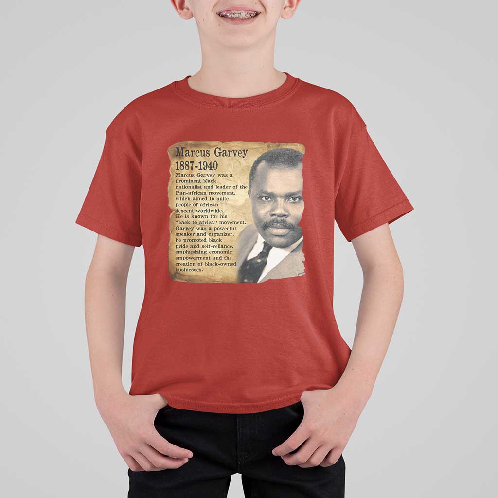 Marcus Garvey T Shirt For Kid Strong Black History Leader