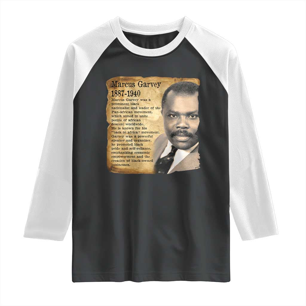 Marcus Garvey Raglan Shirt Strong Black History Leader