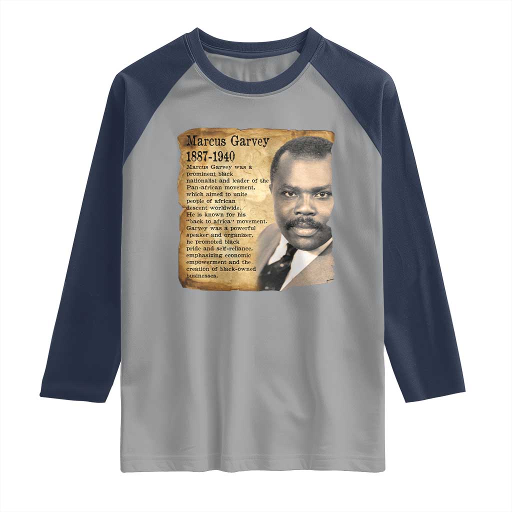 Marcus Garvey Raglan Shirt Strong Black History Leader