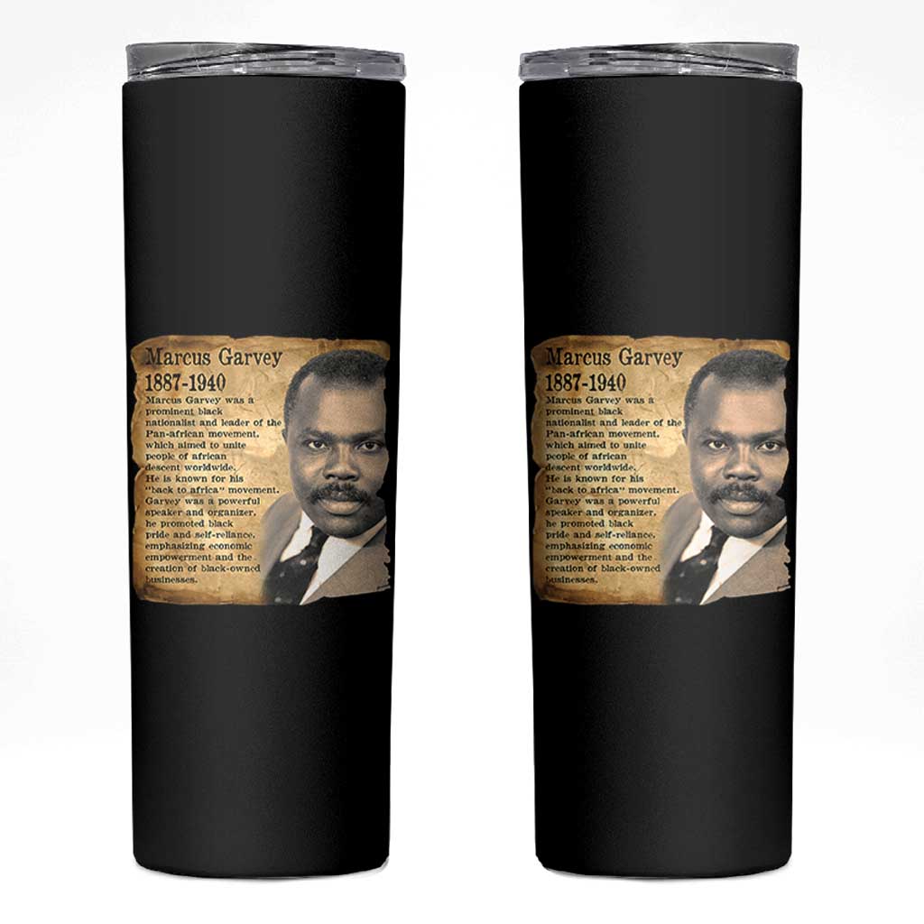 Marcus Garvey Skinny Tumbler Strong Black History Leader